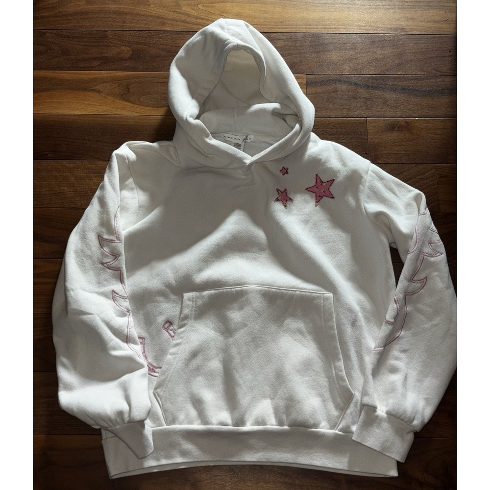 Altard state cream hoodie with pink count your stars details. Size small.